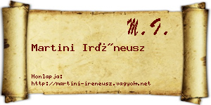 Martini Iréneusz névjegykártya